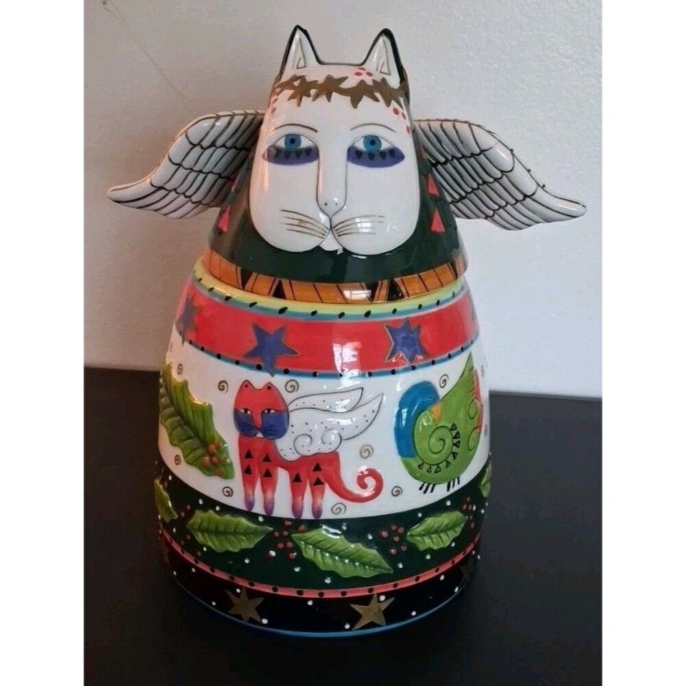 Laurel Burch Holiday Spirit Angel Cookie Jar READ